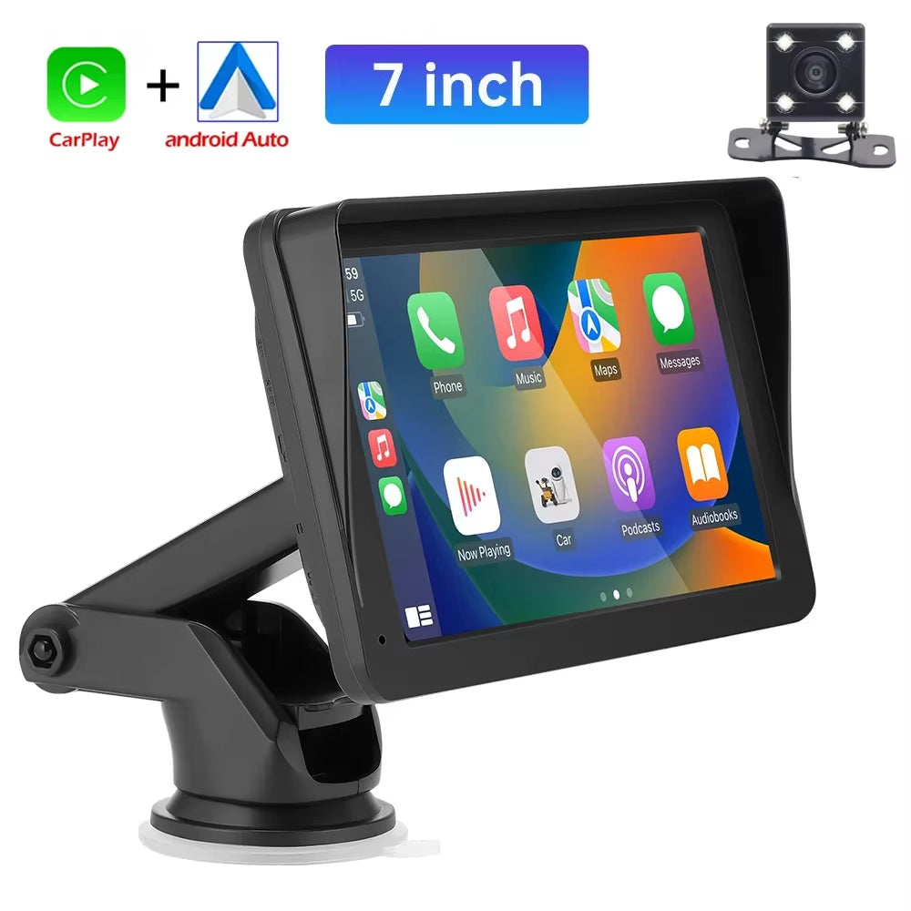 Car Radio Multimedia Video Player Wireless Carplay Android Auto 7Inch Touch Screen with USB AUX FM for Rear View Camera