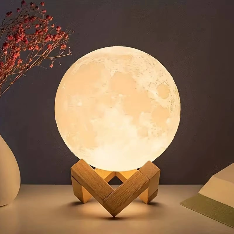 8 Cm DIY Planet Lamp Moon Galaxy Night Light Art Painting Graffiti Birthday Gift Bedroom Living Room Decoration (With Stand)