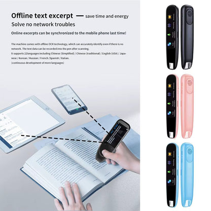 Offline Translation Pen for Teacher Student Dictionary English Intelligent Scanning Point Reading 123 Languages Translator Pen